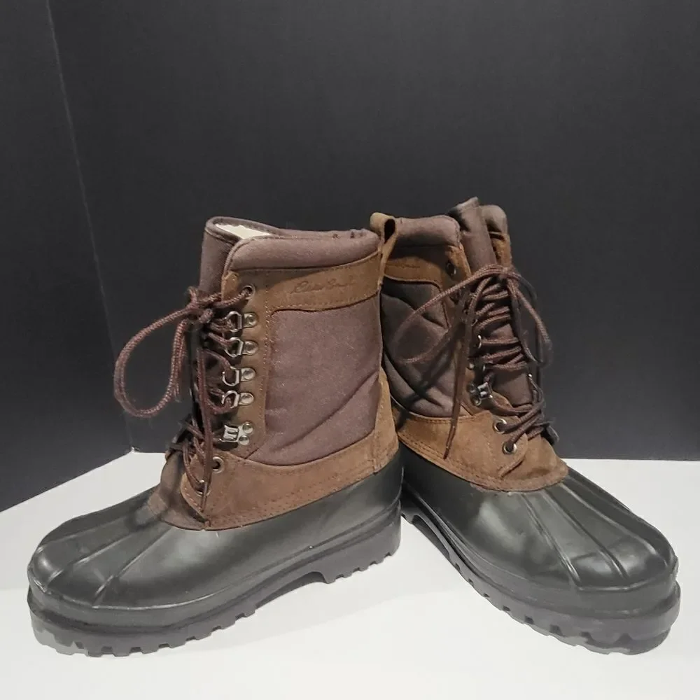 Eddie Bauer Men's Green & Brown Winter Snow Boots